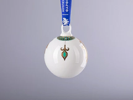 Подарочный набор из 3 елочных шаров форма Шар с петелькой 80 мм рисунок Рождественские узоры арт. 81.30683.00.1