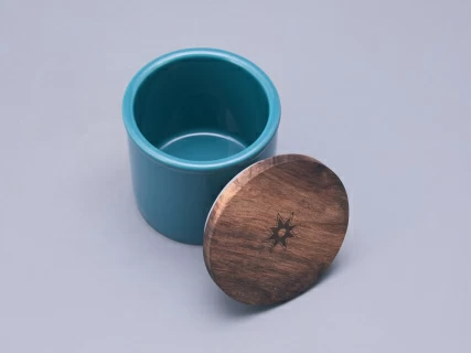 Набор банок 80 мм с деревянной крышкой (3 предмета), в подарочной упаковке, форма Стандартная, рисунок Календа, арт 42.00071.00.1, 