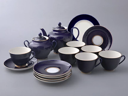 Сервиз чайный 20 предметов на 6 персон, форма Весенняя, рисунок Ночка, арт 81.11164.07.1 Сервиз чайный 20 предметов на 6 персон, форма Весенняя, рисунок Ночка, арт 81.11164.07.1