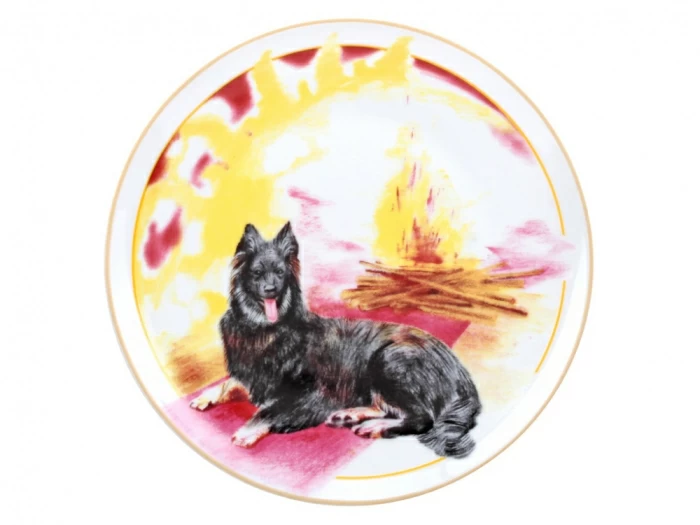 Декоративная тарелка 195 мм форма Эллипс рисунок У костра арт. 80.89368.00.1, 