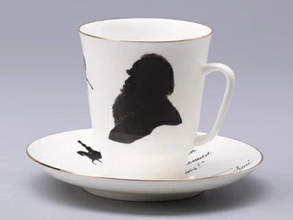 Чашка с блюдцем 165 мл форма Майская рисунок Русские писатели Толстой, арт. 81.31159.00.1, 