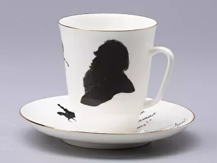 Чашка с блюдцем 165 мл форма Майская рисунок Русские писатели Толстой, арт. 81.31159.00.1