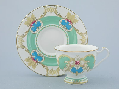 Чашка с блюдцем чайная 240 мл форма Айседора рисунок Аквамарин арт. 81.30907.00.1 Чашка с блюдцем чайная 240 мл форма Айседора рисунок Аквамарин арт. 81.30907.00.1