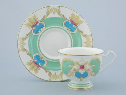 Чашка с блюдцем чайная 240 мл форма Айседора рисунок Аквамарин арт. 81.30907.00.1, 