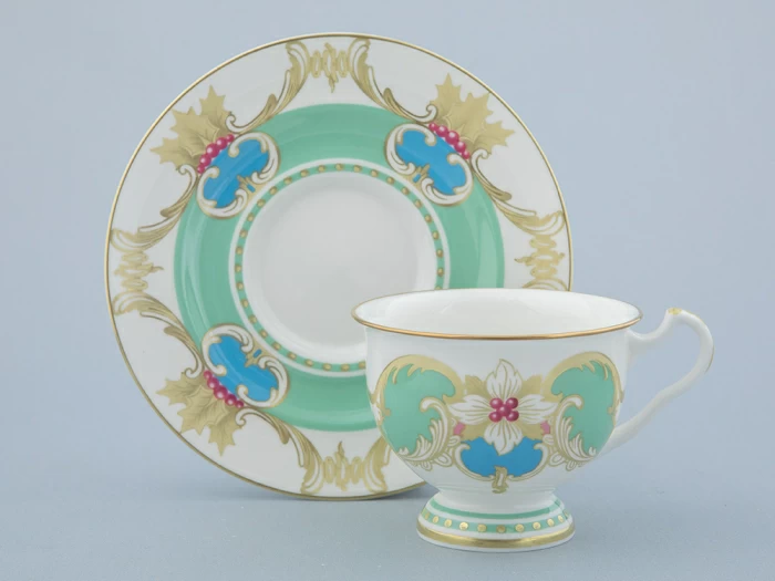 Чашка с блюдцем чайная 240 мл форма Айседора рисунок Аквамарин арт. 81.30907.00.1, 