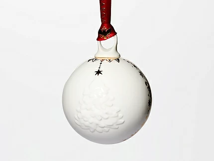 Елочная игрушка в подарочной упаковке, форма Шар с елкой, рисунок Звездопад, арт. 81.33931.00.1