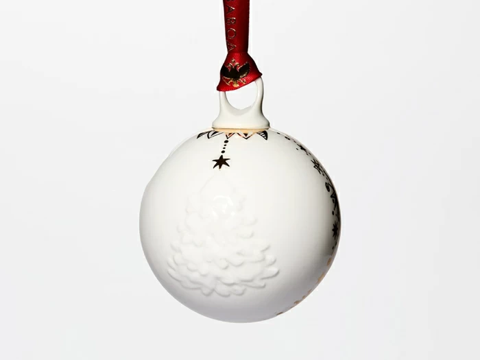 Елочная игрушка в подарочной упаковке, форма Шар с елкой, рисунок Звездопад, арт. 81.33931.00.1, 