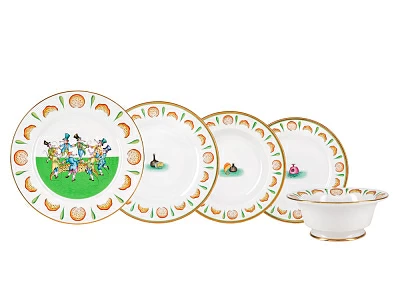 Сервиз столовый форма Европейская -2 рисунок Крысята-воришки, 2 персоны 9 предметов арт. 81.28018.00.1