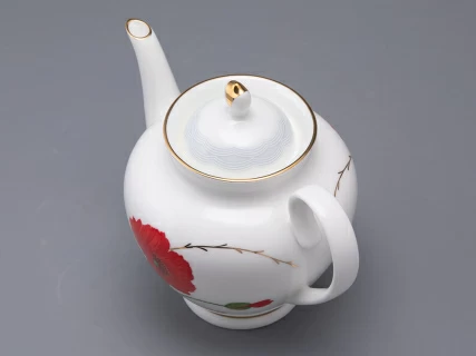 Сервиз чайный форма Весенняя 2 рисунок Маки на 6 персон 14 предметов, арт. 81.34140.00.1, 