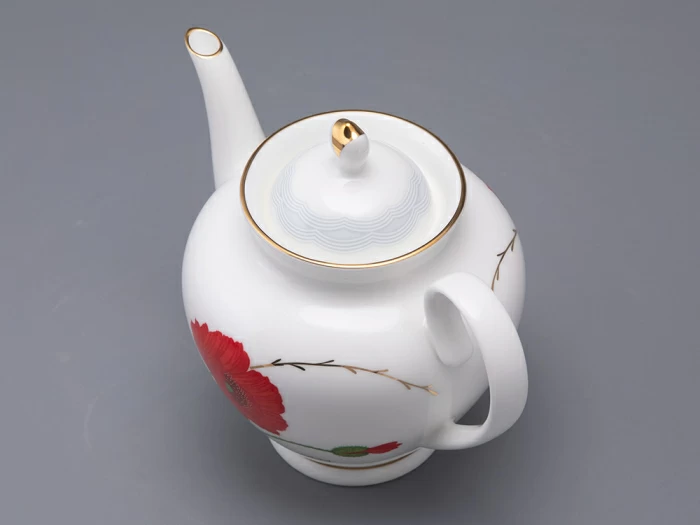 Сервиз чайный форма Весенняя 2 рисунок Маки на 6 персон 14 предметов, арт. 81.34140.00.1, 