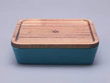 Набор для запекания с деревянной крышкой (2 предмета) в подарочной упаковке, форма Стандартная, рисунок Календа, арт 42.00075.00.1