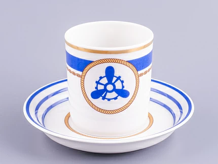 Чашка с блюдцем чайная 220 мл форма Гербовая рисунок Кают-компания № 4 арт. 81.24033.00.1