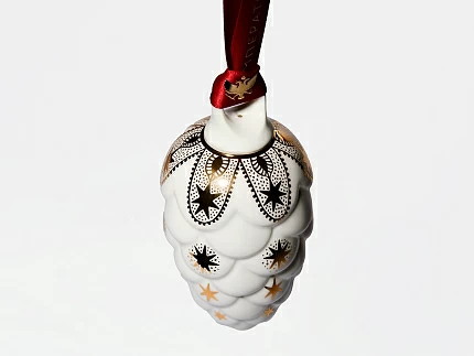 Елочная игрушка в подарочной упаковке форма Шишка рисунок Рождество, арт 81.33933.00.1