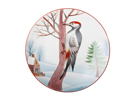 Декоративная тарелка 195 мм форма Эллипс рисунок Пестрый дятел арт. 80.80125.00.1, 