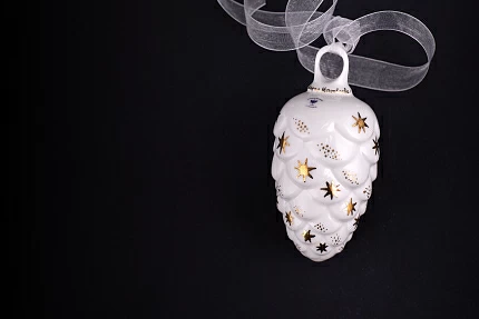 Елочная игрушка Шишка, рисунок Звездочки, арт 60.21177.00.1