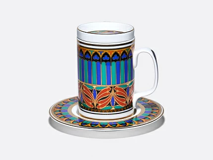 Бокал с блюдцем и крышкой 390 мл в подарочной упаковке, форма Топ, рисунок Готический 10, арт. 81.34169.00.1