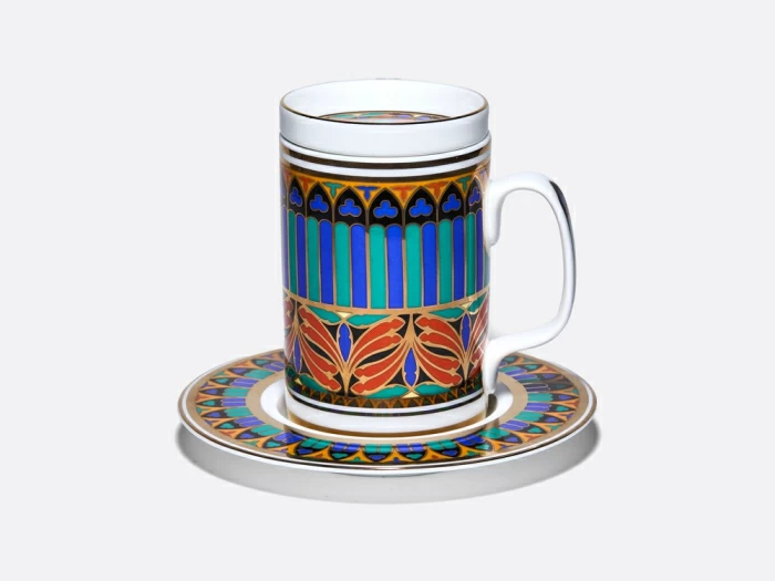 Бокал с блюдцем и крышкой 390 мл в подарочной упаковке, форма Топ, рисунок Готический 10, арт. 81.34169.00.1, 