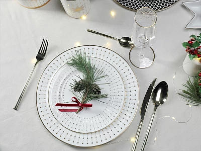 Тарелка плоская 200 мм форма Стандартная 2 рисунок Азур золотой арт. 80.93401.00.1