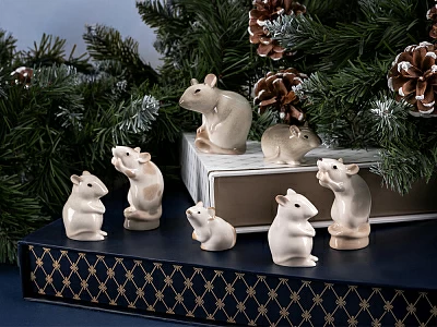 Скульптура форма Мышь малютка рисунок Палевая арт. 82.61106.00.1