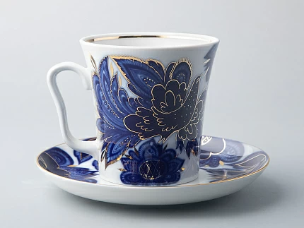 Бокал с блюдцем форма Ленинградский рисунок Птицы 360 мл арт. 81.10493.00.1