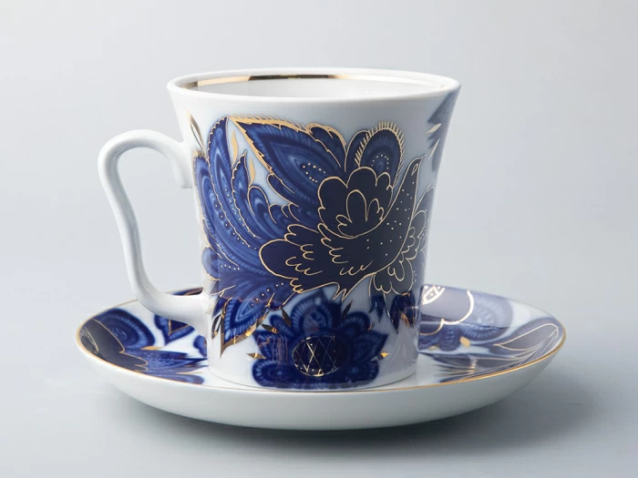 Бокал с блюдцем форма Ленинградский рисунок Птицы 360 мл арт. 81.10493.00.1, 