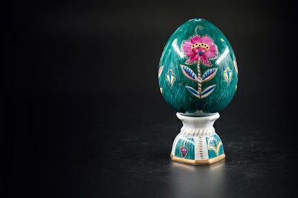 Яйцо пасхальное Зеленое с птицей, арт 60.09645.00.1