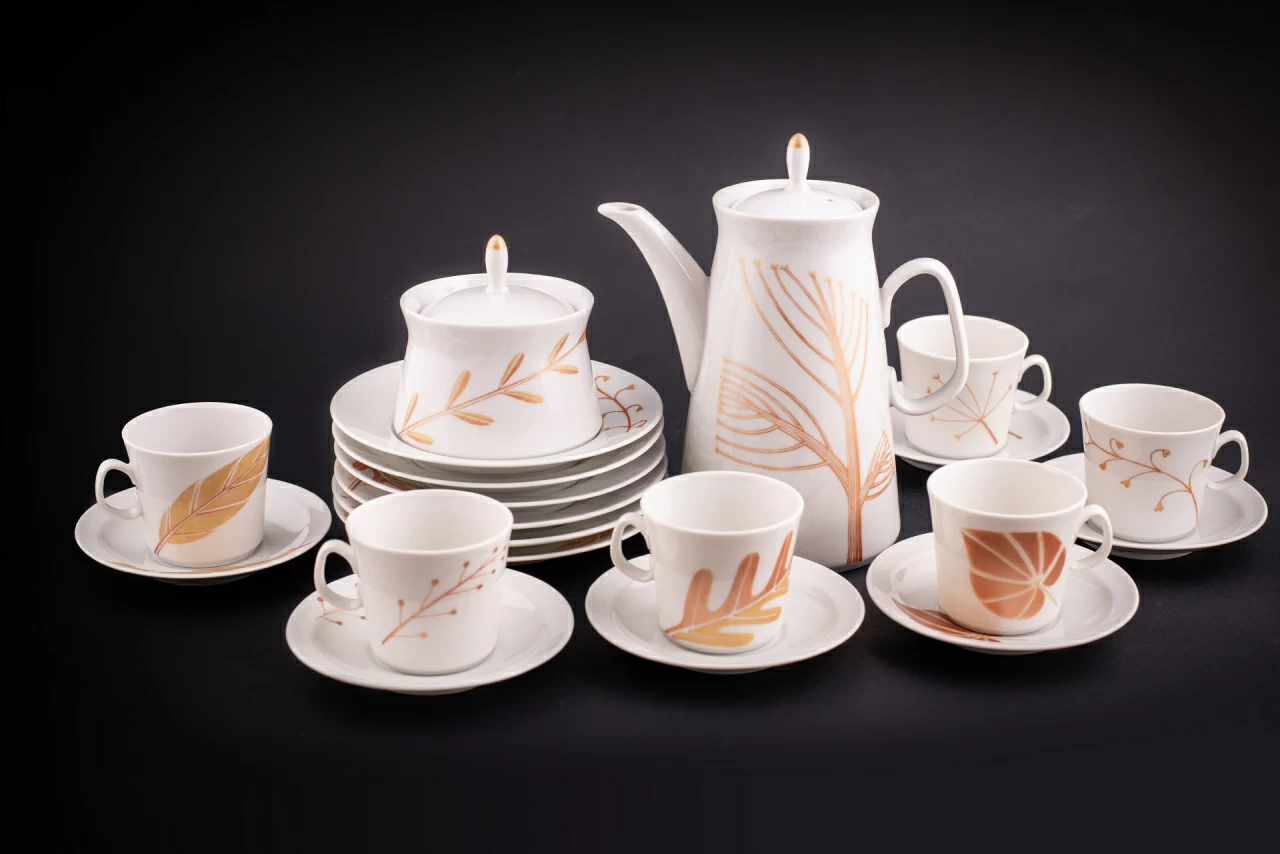 Сервиз кофейный форма Молодежная, рисунок Сентябрь на 6 персон 20 предметов, арт 61.21022.00.1,  Сервиз кофейный форма Молодежная, рисунок Сентябрь на 6 персон 20 предметов, арт 61.21022.00.1,