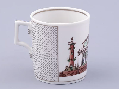 Чашка с блюдцем чайная, форма Гербовая, рисунок Серебряный город 3, арт. 81.32586.00.1 Чашка с блюдцем чайная, форма Гербовая, рисунок Серебряный город 3, арт. 81.32586.00.1