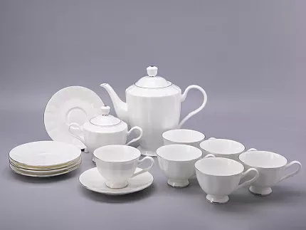 Сервиз чайный форма Нега рисунок Платиновая лента, 6 персон 14 предметов, арт. 81.30715.00.1