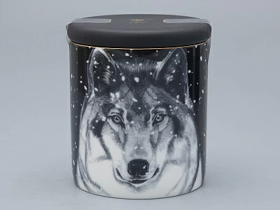 Свеча ароматическая в подарочной упаковке, рисунок Тотем. Волк аромат Тиковое дерево арт. 81.31596.00.1