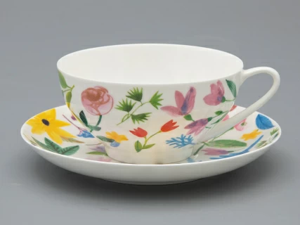 Чашка с блюдцем чайная форма Купольная рисунок Primavera, арт. 81.34274.00.1, 