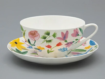 Чашка с блюдцем чайная форма Купольная рисунок Primavera, арт. 81.34274.00.1 Чашка с блюдцем чайная форма Купольная рисунок Primavera, арт. 81.34274.00.1