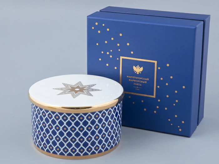 Подарочный набор шкатулка форма Идиллия рисунок Индиго арт. 81.32124.00.1, 