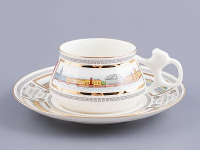 Чашка с блюдцем кофейная 180 мл форма Билибина рисунок Набережные Невы арт. 81.15737.00.1