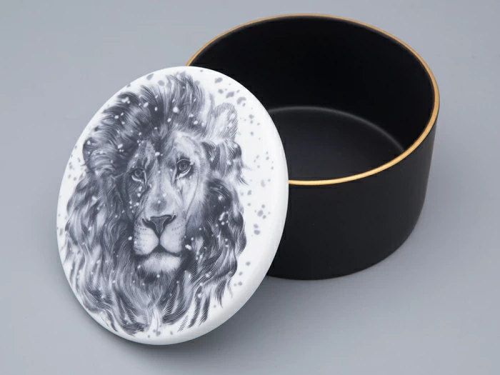 Шкатулка в подарочной упаковке, форма Идиллия, рисунок Тотем. Лев арт. 81.31592.00.1, 