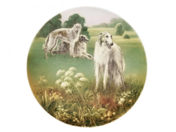 Блюдо декоративное 450 мм форма Круглая рисунок Свежее утро. Борзые арт. 80.88199.00.1, 