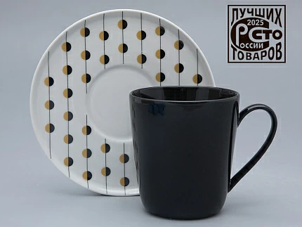 Чашка с блюдцем чайная форма Колокол рисунок Балтийский берег 1, арт. 81.31862.00.1