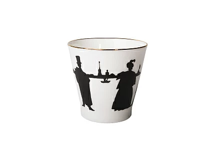 Чашка с блюдцем кофейная 80 мл форма Черный кофе рисунок Прогулка арт. 81.14926.00.1