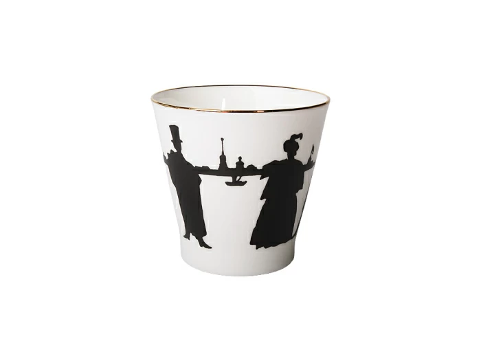 Чашка с блюдцем кофейная 80 мл.,  форма Черный кофе, рисунок Прогулка арт. 81.14926.00.1, 