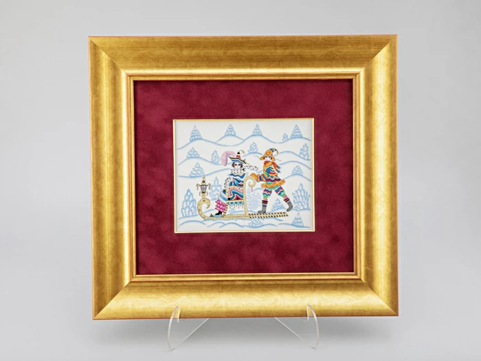 Подарочный набор Пласт в багете 43х39 Прямоугольная Зимние забавы. Санки гладк. Красный арт. 80.40577.00.1, 