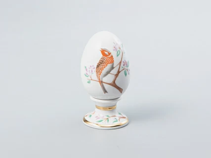 Яйцо пасхальное на подставке 82 мм форма Нева рисунок Овсянка арт. 80.65670.00.1, 