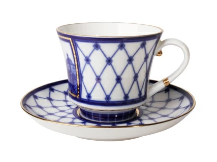 Чашка с блюдцем чайная 220 мл форма Банкетная рисунок Мост Пестеля арт. 81.16038.00.1, 