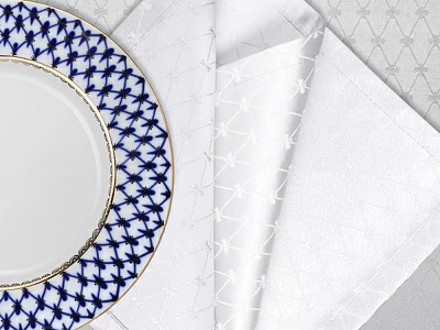 Подарочный набор 6 салфеток 45х45 Кобальтовая сетка Белая арт. 14.01070.03