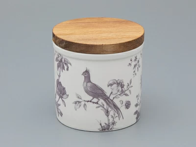 Набор банок с деревянной крышкой (3 предмета) форма Стандартная, рисунок Monplaisir Violet, арт 42.00062.00.1