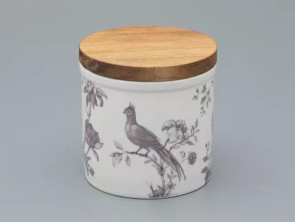 Набор банок с деревянной крышкой (3 предмета) форма Стандартная, рисунок Monplaisir Violet, арт 42.00062.00.1