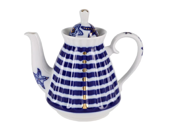 Сервиз чайный форма Лучистая рисунок Морские звезды, 6 персон 14 предметов, арт. 81.28139.00.1, 