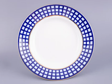 Тарелка 220 мм Глубокая Кобальтовая клетка арт. 80.04052.00.1, 