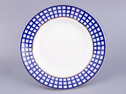 Тарелка 220 мм Глубокая Кобальтовая клетка арт. 80.04052.00.1 Тарелка 220 мм Глубокая Кобальтовая клетка арт. 80.04052.00.1