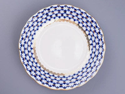 Трехпредметный комплект кофейный форма Тюльпан рисунок Кобальтовая сетка 140 мл арт. 81.10104.00.1