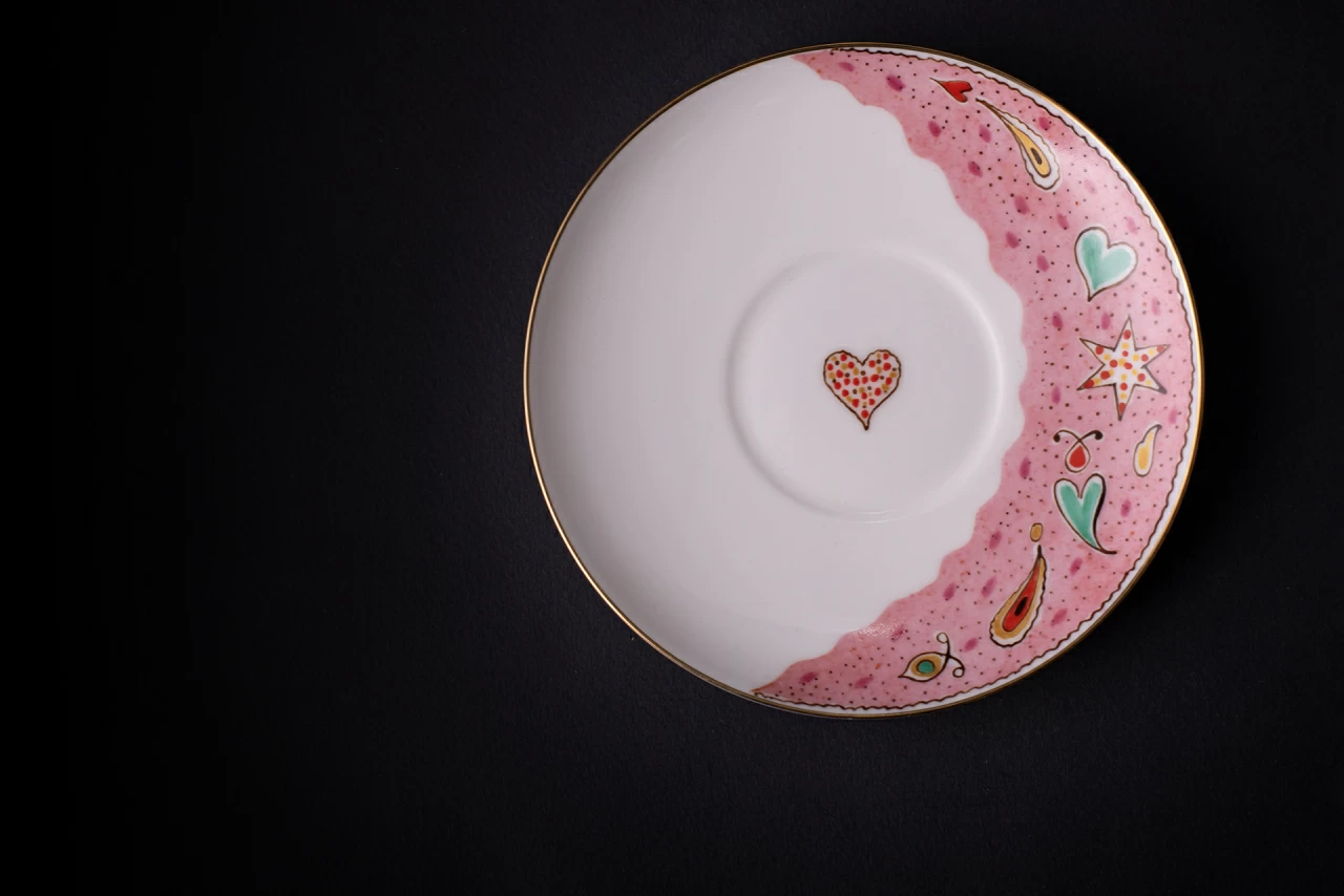 Чашка с блюдцем кофейная, форма Ландыш, рисунок Серечное поздравление, арт 61.21046.00.1, 